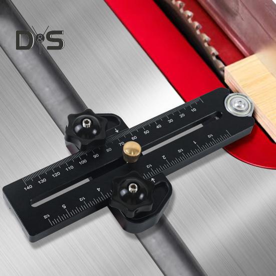 Направляющая направляющая для настольной пилы Ограничитель для направляющей для настольной пилы Нержавеющий, устойчивый к коррозии, высокоточный, компактный, переносной, направляющая для настольной пилы Инструмент для деревообработки чёрный